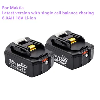 100% Prvotne Makita 18V 6000mAh Polnilna ročna Orodja Baterije z LED Li-ion Zamenjava LXT BL1860B BL1860 BL1850 BL 1830