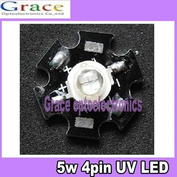 10pcs 5W ultravijolična (UV High Power LED 395-405nm z 20 mm star pcb F Akvarij