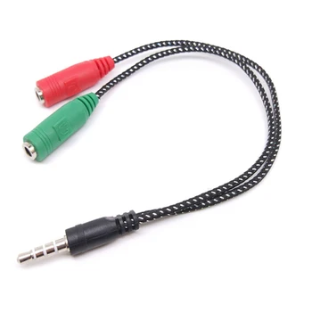 2 V 1 Kabel Adapter za Ločevanje 3.5 mm Audio Slušalke Slušalke 2 Ženski Priključek za Slušalke Priključek za Avdio Kabel Za RAČUNALNIK