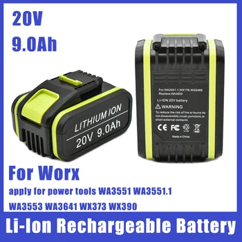 20V 9.0 Ah Litij-ionska Nadomestna Akumulatorska Baterija za Worx WA3551 WA3553 WX390 WX176 WX550 WX386 WX373 WX290 WX800 WU268