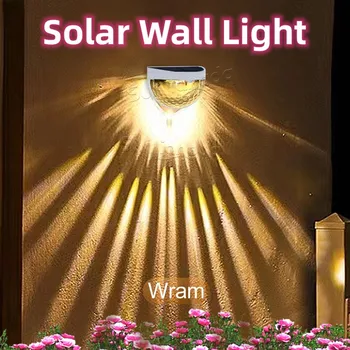2pcs Polkrogu LED Solar Powered Stenske Svetilke Hidroizolacijo Zunanjo Razsvetljavo, Ograjo Luči za Vrt Dvorišče, Guardrail Korak Dekor