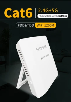4G LTE Cat6 Usmerjevalnik FDD DL300/50Mbps Band 1/3/5/7/8/20/38/40/41 700/900/1800/2100/2600MHz 100User AC 1200Mbps