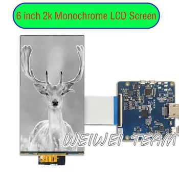 6 inch 2k Enobarvni Lcd-Zaslon Mono LCD zaslon Brez Ozadja za DLP/SLA 405nm UV 3d tiskalnik, Mipi Nadzorni Odbor