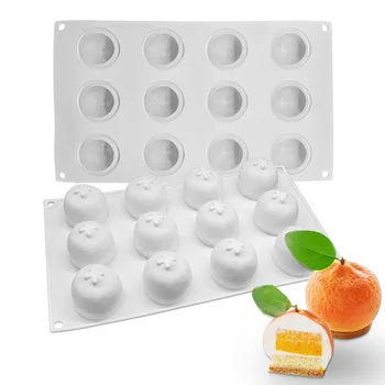 8 Votlini Oranžna Silikonsko Plesni Sadje Mousse Plesni Citrusov Torto, Sladice Mouler Tangerine Pecivo Plesni Kuhinjski Pribor