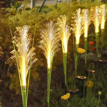 8Pcs Vrt Sončne Reed Luči na Prostem Vlaken Nepremočljiva Vrt Svetilke Simulacije Krajine Razsvetljave Za Vrtne Doma Teras Dekoracijo