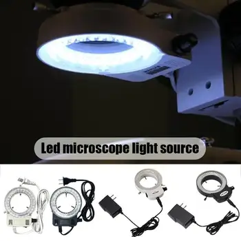 Bela Nastavljiva 6500K 5500K 144 LED Luči luč za ostrenje Kamera Mikroskop Adapter Stereo 110-240V Lučka Lupo Industriji Y4R9