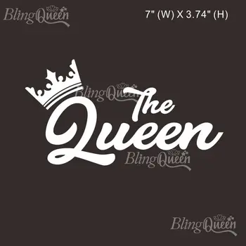 BlingQueen 12PCS/VELIKO T-Shirt Obliži prenos Toplote Kovinske Folije Pvc Nalepka Železa Na Transferji Kraljica Design