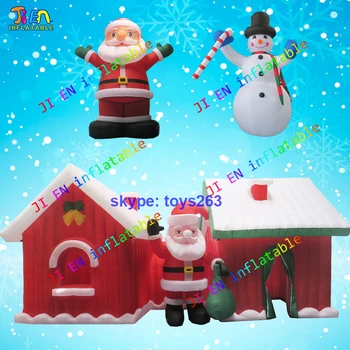 božič gumenjakov debelo torbe, 1pc napihljiv božiček 1pc sneg človek 1pc hiši božič Božič zraka udarec santa snjegović