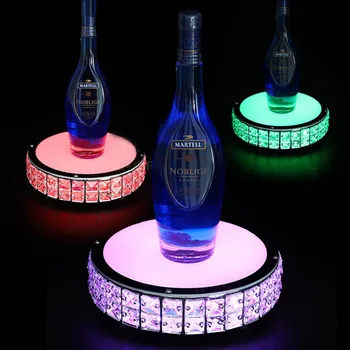 Crystal LED Steklenico Vina Stojalo Zaslona LED Osvetljeni Steklenico Imetnika za Vino, Šampanjec Steklenico Glorifier Voditelj Dekor