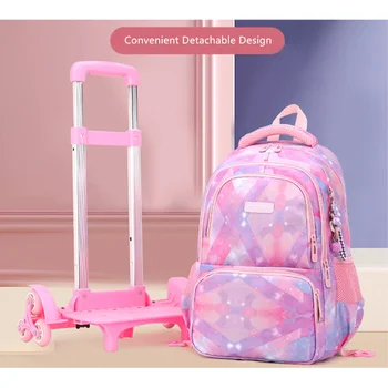 dekleta šolski nahrbtnik s kolesi vozni nahrbtniki za študente voziček book vreča na vrečke otroci 6-12Y