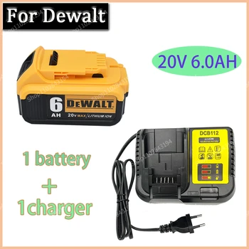 DeWalt 20V 6.0 AH Li-Ion baterija, Polnilnik, električno orodje, ki je zamenjava za DeWalt DCB184 DCB181 DCB182 DCB200 baterija 18V