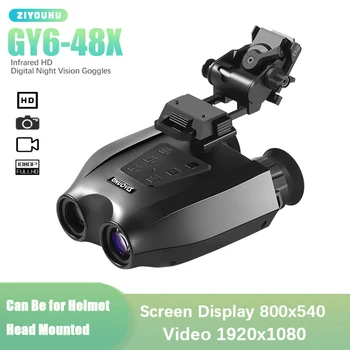 Digital Night Vision Goggles Infrared kateri je daljnogled 1080P HD Video Kamere za Čelado, vgrajenih v Glavo 6X-48X Zoom Long Range za Lov