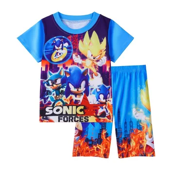 Fantje Risanka DSonic Jež Otrok Jež Sonic Fantje Kratka sleeved Kul Obleko