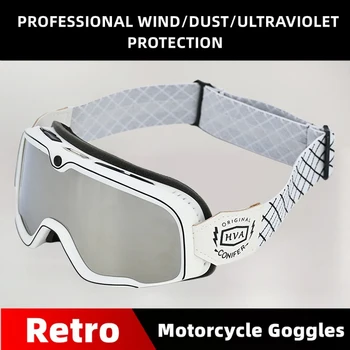 HVA Retro Motocikli Očala Smučarska Očala za Motokros, Vintage sončna Očala Očala Čelada, Kolesarske Dirke, Cafe Racer Chopper MTB ATV