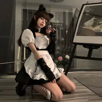 Japonski Devica Kostum Cosplay Seksi Devica Srčkan Kratko Krilo Lolita Enotno 2021 Božič Novo Obleko Gothic Obleko Vestido De Mujer