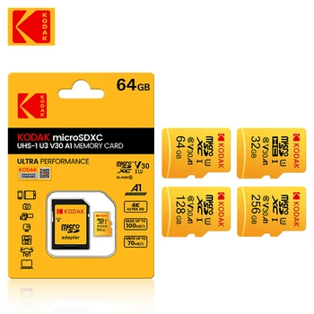 Kodak 256GB Micro SD class 10 U3 4K Cartao De Memoria Flash Pomnilniško Kartico 64GB 128GB 32GB Mecard