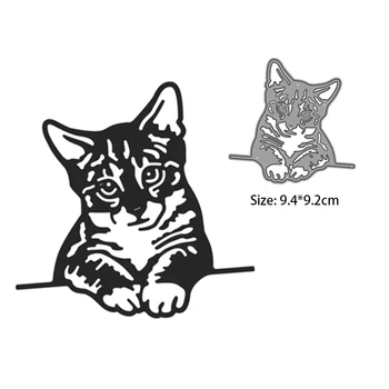 Kovinski Izsekavanje Noži Mačka Živali Kartico, zaradi Česar Rezanje Navojnih Album Slimline Die Cut Plesni Predlogo za Papir Obrti