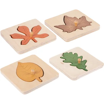 Leaf Puzzle Začetku Izobraževalne Igrače In Učenje Predšolskih Otrok Ujemanja Montessori Listi Lesene Igrače
