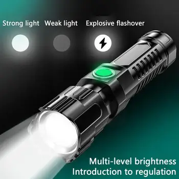 LED High Power LED Svetilka 5000mAh USB Polnilna LED Svetilko 1000M LED Strel Močna Luč, Luč, Svetilka Bliskavico Lon S6C0