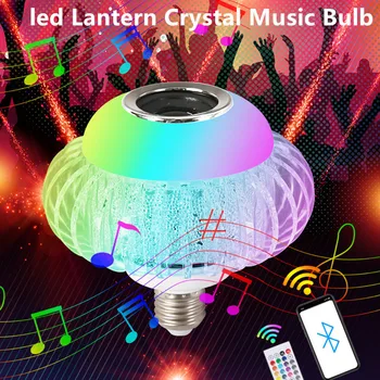 Led Luč Kristalno Glasbe, Žarnica Svetilka Brezžična tehnologija Bluetooth RGB Svetlobe Z Daljinskim upravljalnikom Večfunkcijsko Led Žarnica Nova Zasnova 15W E27