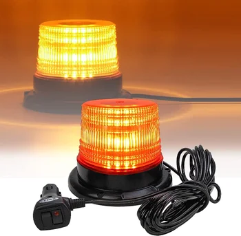 LED Rumena Opozorilo Flash Svetilnik Svetlobe z Dvojno Stikalo za Multimodalni Strobe Rotacijski Magnetni Opozorilne Luči za Vozilo, Avtobus, Tovornjak