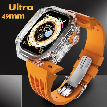 Luksuzni Pregleden Primeru Za Apple Watch Ultra 49 mm 45 mm 44 Spremembo Kit Kritje Za iWatch Serije 8 7 654 Šport gumico