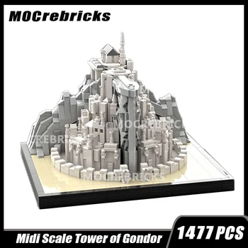 Mesto Streetscape po Meri Gradnik Model MOC Stolp Gondorja Puzzle Izvirnost Ornament DIY Igrače za Otroke Darila za Rojstni dan