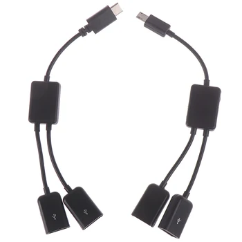 Micro usb / tip c za 2 otg dvojno ženski vmesnik usb hub kabel y razdelilnik adapter