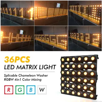 MOKA SFX LED Matrix Light DMX Pixel Plošča Točko Nadzor Razsvetljavo LED Stenska Podložka 36 X 3W Toplo Bela +216*0,5 W RGB Svetilka