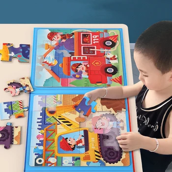 Montessori Igrače Magnetne Puzzle 3-V-1 Risanka Živali Kognitivne Zložljiva Jigsaw Knjiga Malčka Začetku Izobraževalne Igrače, Otroci Darilo