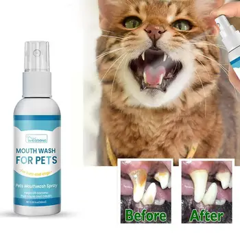 Non-toksične Zob Čiščenje Sprej Za Psa In Mačka 100 ml Pet Zobni Spray Za Odpravo Slab Zadah In Preprečevanje Ustne Bolezni P6S8