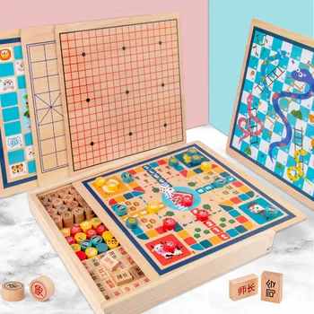 Nova Tabela, Hitro Izobraževalne 8-v-1 Interaktivne Igre Lesene Zabavno, Barvita 3d Puzzle Igrače za Dekleta Fantje Božična Darila