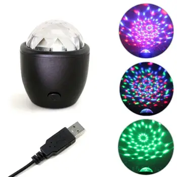 Novi Mini Fazi Luč Disco Vrtenje Žogo Čarobno Učinek Lučka Led Glas Aktivira Žogo USB Kristalno Flash DJ Projektor Luči LW004
