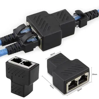 Novo 1 2 LAN Ethernet Omrežja Splitter Extender Plug Adapter Priključek RAČUNALNIŠKE Strojne opreme Kabli, Adapterji Kabli Računalnika