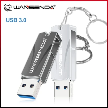 Novo WANSENDA USB 3.0 pomnilniški ključek Vrtenja Pendrive 256GB 64GB 32GB 8GB 16GB USB 3.0 Pomnilniški ključ Key Ring Thunmdrive