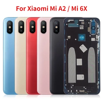 Original Za Xiaomi Mi A2 Pokrovček Baterije Zadaj Kovinska Vrata Stanovanja Primeru za Xiaomi Mi 6X Zadnji Pokrovček z Objektiva+Stranske Tipke