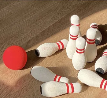 Otroška igrača bowling nastavite trdno bombaž otroška športna puzzle starš-otrok interaktivna igrača