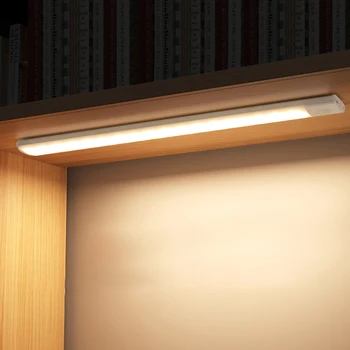 Pametne Luči Senzor Gibanja LED Tri barve v enem Svetilka Za Kuhinjo, Kabinet, Spalnico, Garderobo Razsvetljava Nočna Lučka s USB