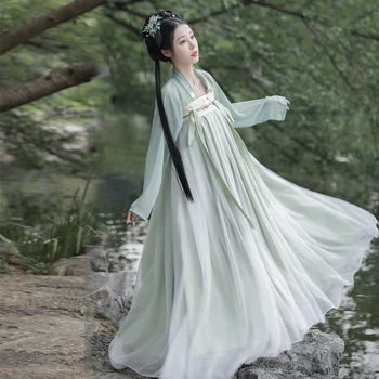 Pomlad Tang Dinastije Starodavni Kitajski Zeleni Stopnji Uspešnosti Obleko Žensk Hanfu Kostum Pravljice Obleko Classic Dancewear Oblačila
