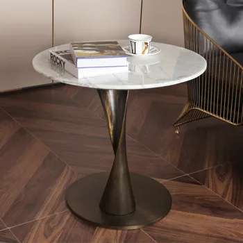Razkošje svetlobe italijanski Marmor mizico Sodobno Minimalistično Strani Tabele Oblikovalec Hotel Ustvarjalno preživljanje Prostega časa krog Kavč Mizo v Kotu