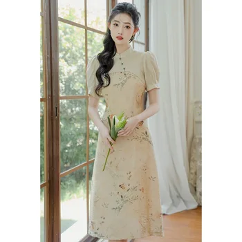 Seksi Letnik Trak Obleko Dva Kosa Novi Kitajski Slog Obleke Tradicionalnih Qipao Moda Stranka Elegantno Vestidos Dekle Cheongsam