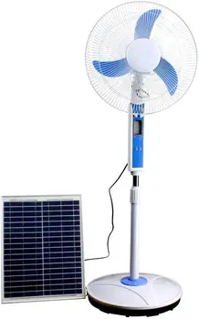 Sončne Ventilatorski Sistem - Sončna Energija Fan (16\u2019\u2019 Rezilo), LED Luči, 15W Sončne Plošče, USB, Opremljen z Vtičnico Pretvornik Ha