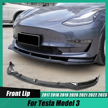 Sprednji Odbijač za Ustnice Brado Gloss Black Body Kit Spojler Difuzor za Ločevanje Tuning Avto ABS Pribor Za Tesla Model 3 2017-2023