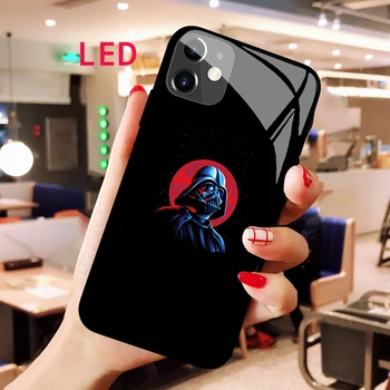 Svetlobna Kaljeno Steklo primeru telefon Za Apple iphone 12 11 Max Pro XS mini Akustični Nadzor Zaščito Ozadja Star Wars pokrov