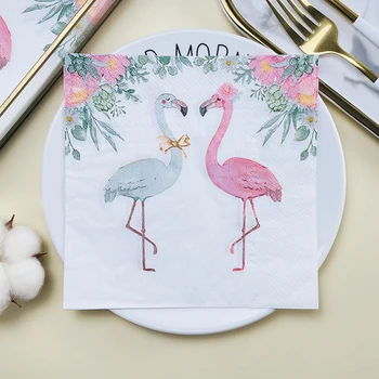 Tiskane Otroške Plenice Ins Slog Zahodni Restavracija Sladica Trgovina Tabela Nastavitev Papirja Roza Modra Flamingo Vzorec Barvni Papir, Otroške Plenice