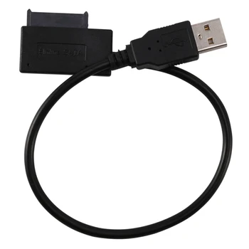 USB 2.0 Mini Sata II 7+6 13Pin Adapter Pretvornik-Kabel za Prenosni predvajalnik CD/DVD-ROM Pogon Slimline