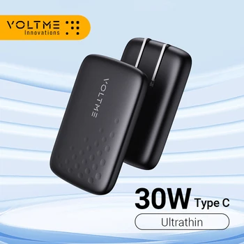 VOLTME Ultrathin PD 30W GaN Polnilnik V-Dinamično Zložljivi USB C Hitro Polnjenje Polnilnike Tip C Za 13 14 Pro Max/Galaxy iPad Xiaomi