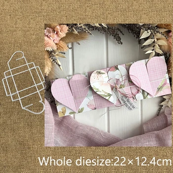 XLDesign Obrtno Kovinsko šablono plesni Rezanje Umre srce box okvir dekoracijo album die kosi Album Papir, Kartice Obrti Reliefi