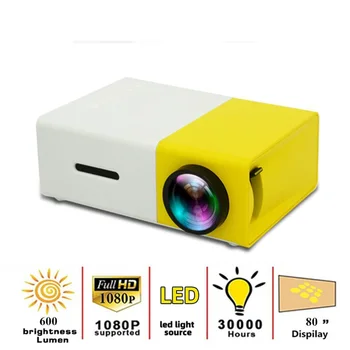 YG300 Mini Prenosni Projektor Domov LED Mikro Mini Projektor 480x272 slikovnih Pik Podpira Visoke Ločljivosti 1080P Majhen Projektor Igralec